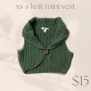 green knit mini vest